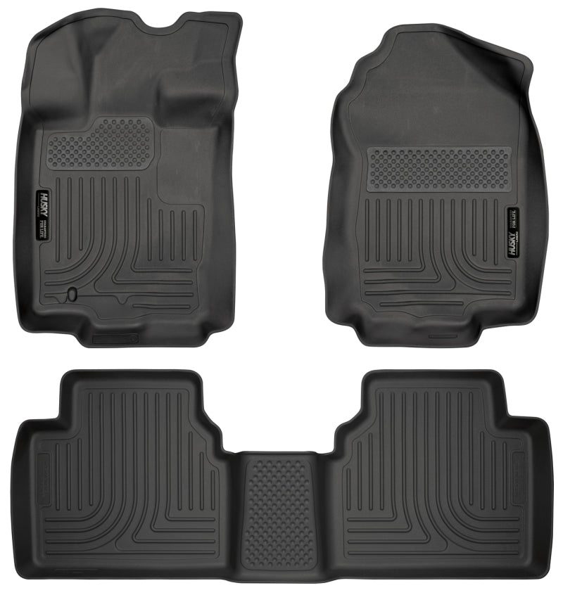 Load image into Gallery viewer, Husky Liners 10-12 Ford Fusion/Lincoln MKZ (FWD) WeatherBeater Combo Black Floor Liners
