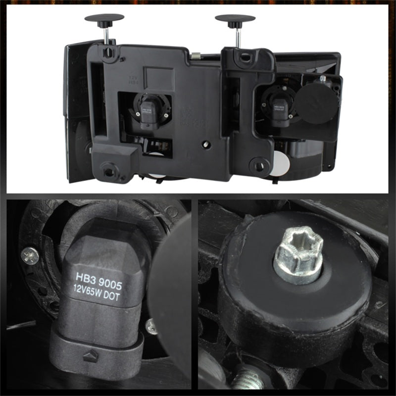 Load image into Gallery viewer, Xtune GMC Yukon 92-93 Crystal Headlights w/ Corner &amp; Bumper Black HD-JH-GMCCK88-AM-BK-SET
