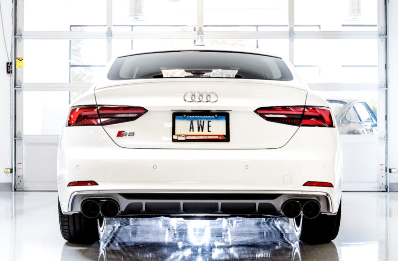 Load image into Gallery viewer, AWE Tuning Audi B9 S4 Track Edition Exhaust - Non-Resonated (Black 102mm Tips)
