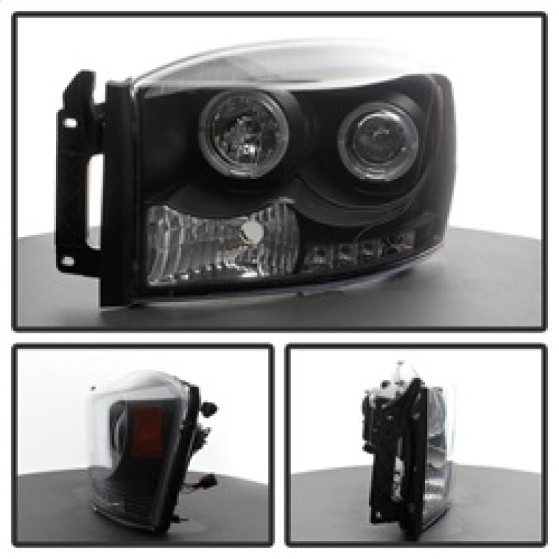 Load image into Gallery viewer, Spyder Dodge Ram 1500 06-08/Ram 2500 06-09 Projector Headlights LED Halo LED Blk PRO-YD-DR06-HL-BK

