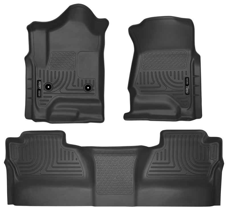 Load image into Gallery viewer, Husky Liners 14 Chevrolet Silverado/GMC Sierra WeatherBeater Black Front &amp; 2nd Seat Floor Liners
