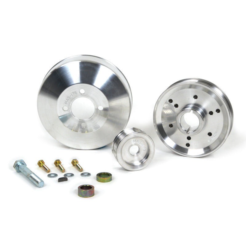 Load image into Gallery viewer, BBK 96-01 Mustang 4.6 GT Cobra Underdrive Pulley Kit - Lightweight CNC Billet Aluminum (3pc)
