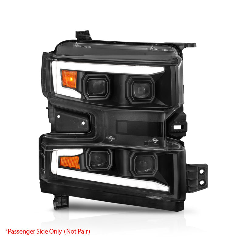 Load image into Gallery viewer, ANZO 19-22 Chevrolet Silverado 1500 LED Proj HL w/Lgt Bar SwBk Seq. Blk w/In. Light - Passenger Side
