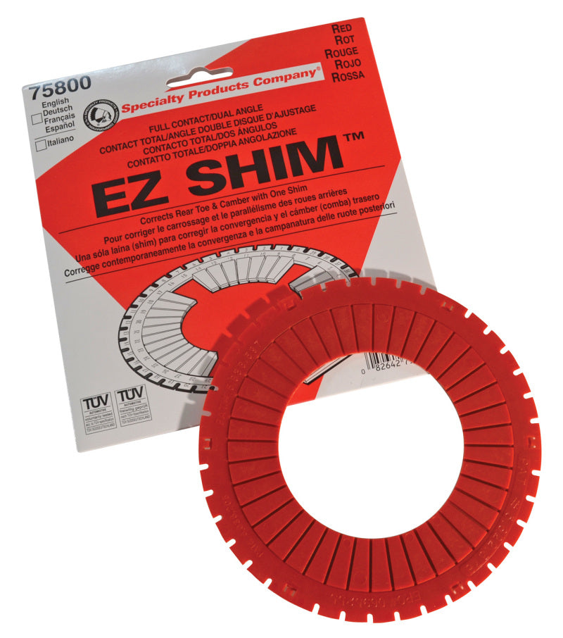 Load image into Gallery viewer, SPC Performance EZ Shim Dual Angle Camber/Toe Shim (Red)
