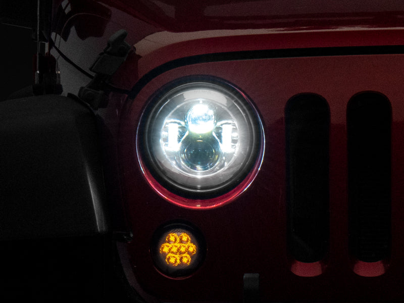 Load image into Gallery viewer, Raxiom 97-18 Jeep Wrangler TJ/JK Axial Series LED Daymaker Headlights- Chrome Housing (Clear Lens)
