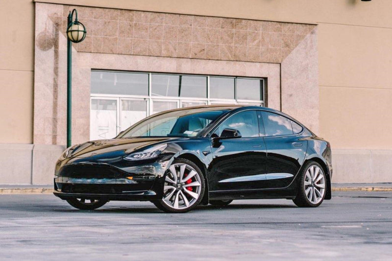 Load image into Gallery viewer, Rally Armor 17-22 Tesla Model 3 Black UR Mud Flap w/ White Logo

