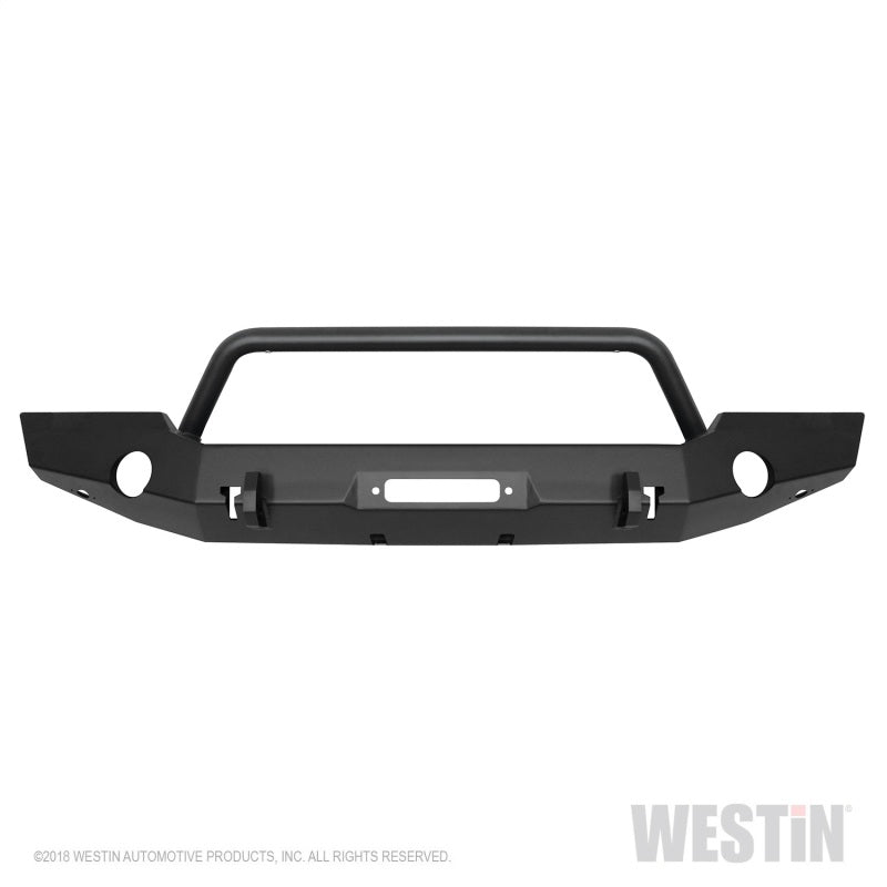 Load image into Gallery viewer, Westin 18-19 Jeep Wrangler JL WJ2 Full Width Front Bumper w/Bull Bar Textured Black
