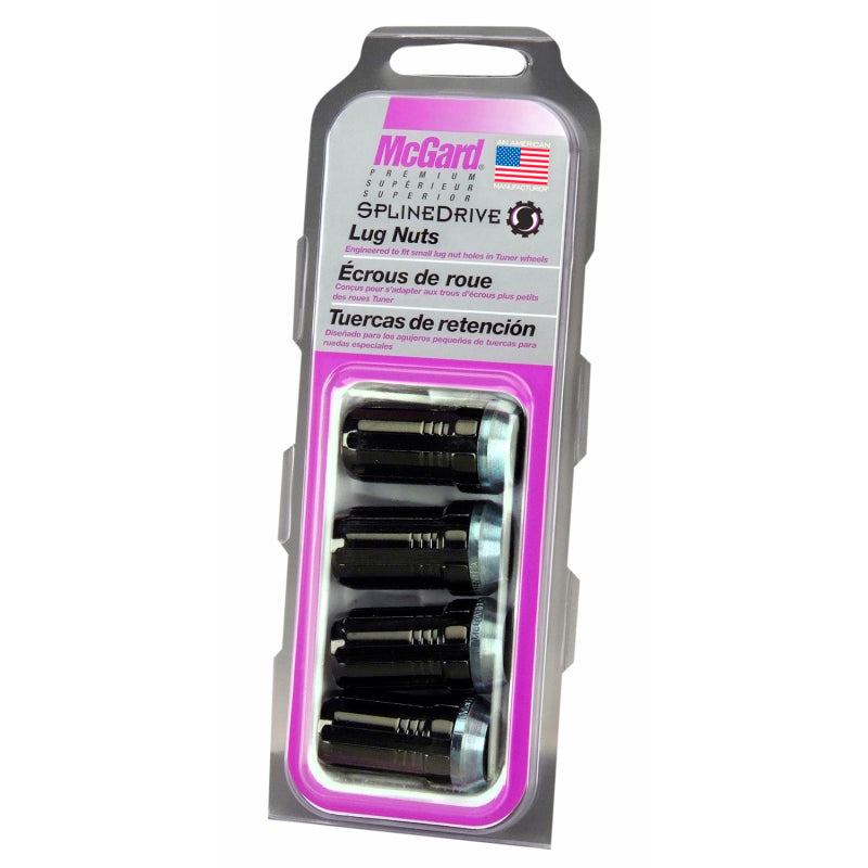 Load image into Gallery viewer, McGard SplineDrive Lug Nut (Cone Seat) M14X1.5 / 1.935in. Length (4-Pack) - Black (Req. Tool)
