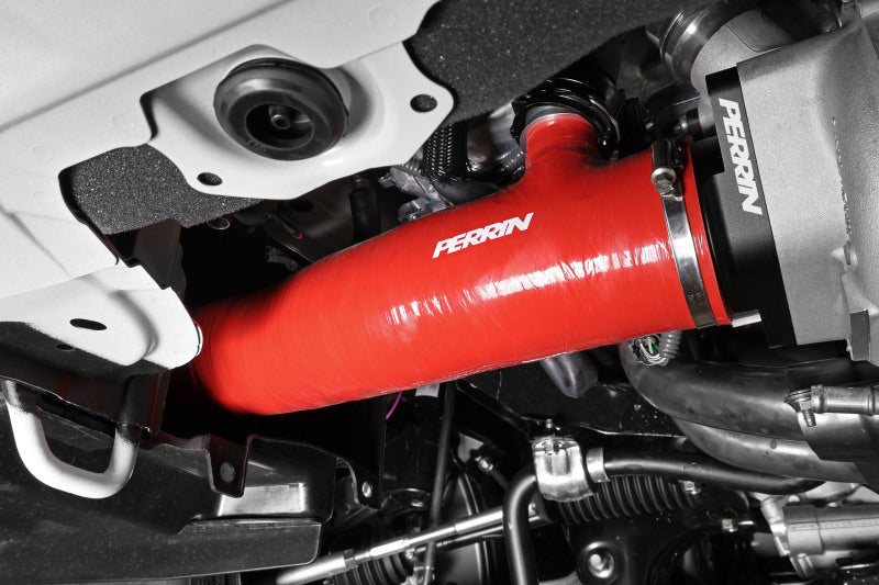 Load image into Gallery viewer, Perrin 2022+ Subaru WRX Red 3in Turbo Inlet Hose w/ Nozzle

