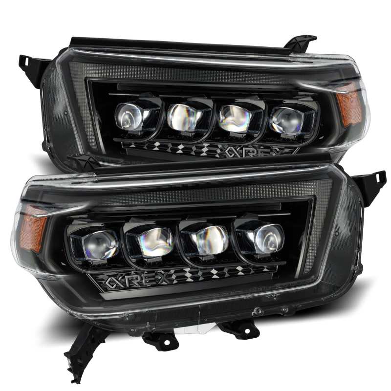 Load image into Gallery viewer, AlphaRex 10-13 Toyota 4Runner NOVA LED Proj Headlights Plank Style Alpha Black w/Seq Signal/DRL
