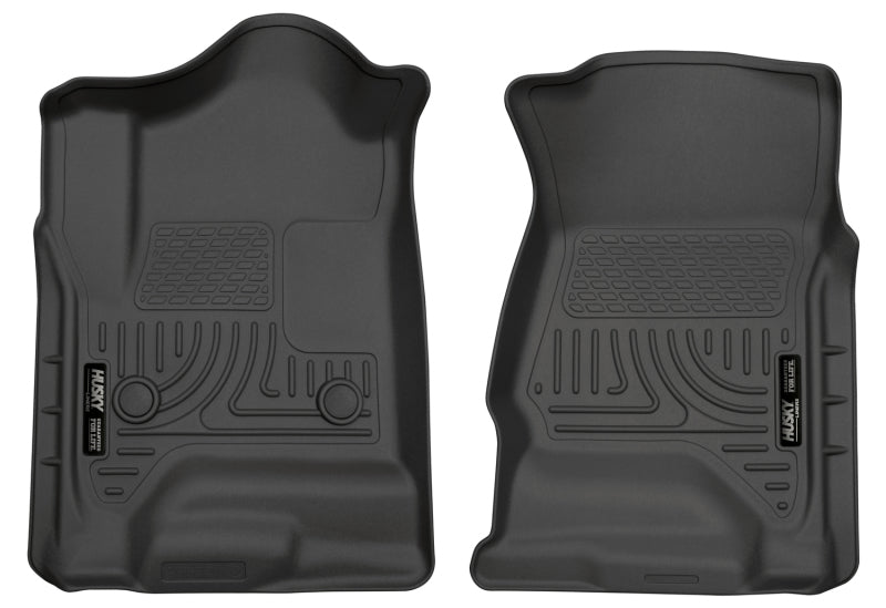Load image into Gallery viewer, Husky Liners 14 Chevrolet Silverado 1500/GMC Sierra 1500 WeatherBeater Black Front Floor Liners
