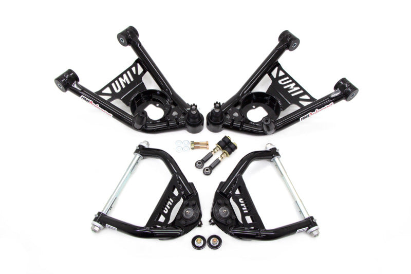 Load image into Gallery viewer, UMI Performance 64-72 GM A-Body Tubular Upper &amp; Lower Front A-Arm Kit - Black
