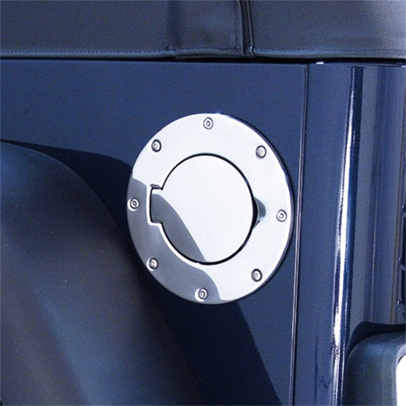 Load image into Gallery viewer, Rugged Ridge 97-06 Jeep Wrangler TJ Stainless Steel Non-Locking Gas Cap Door
