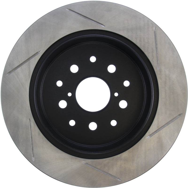 Load image into Gallery viewer, StopTech Power Slot 00-05 Lexus IS300 Rear Right SportStop Slotted Rotor
