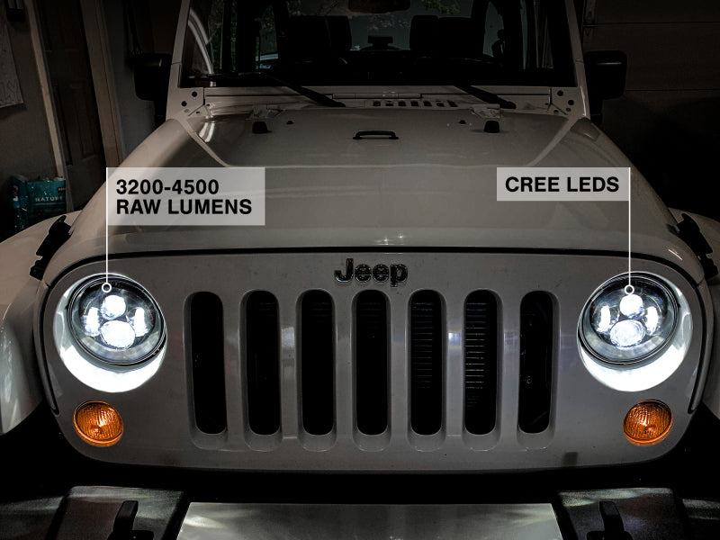 Load image into Gallery viewer, Raxiom 97-18 Jeep Wrangler TJ/JK Axial Series LED Daymaker Headlights- Black Housing (Clear Lens)
