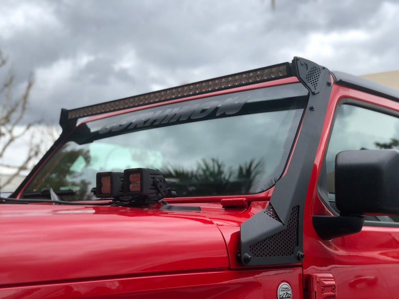 Load image into Gallery viewer, Go Rhino 18-20 Jeep Wrangler JL/JLU/Gladiator JT XE Windshield Light Bar Mount - 50in Single Row
