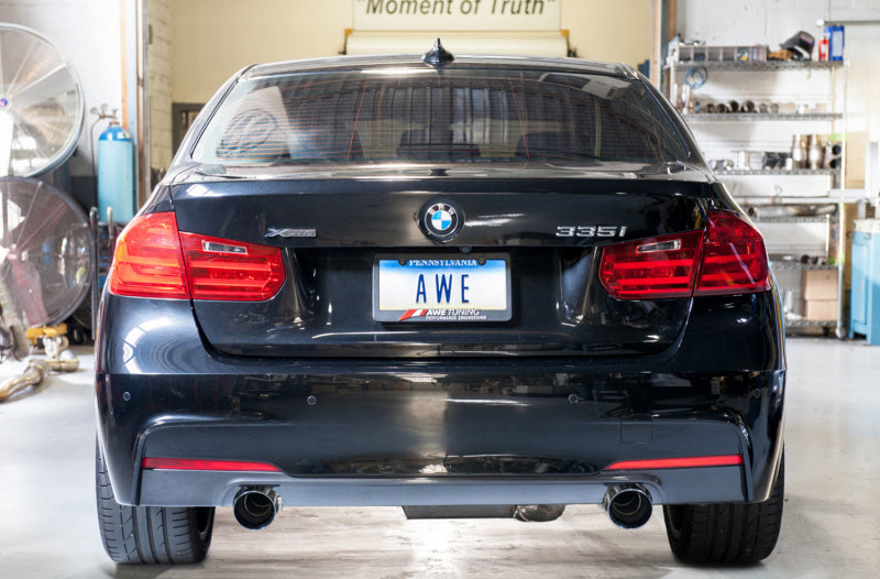Load image into Gallery viewer, AWE Tuning BMW F3X 335i/435i Touring Edition Axle-Back Exhaust - Chrome Silver Tips (102mm)
