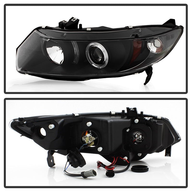 Load image into Gallery viewer, Spyder Honda Civic 06-08 2Dr Projector Headlights LED Halo Black High H1 Low H1 PRO-YD-HC06-2D-HL-BK
