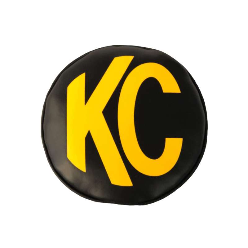 Load image into Gallery viewer, KC HiLiTES 6in. Round Soft Cover (Pair) - Black w/Yellow KC Logo
