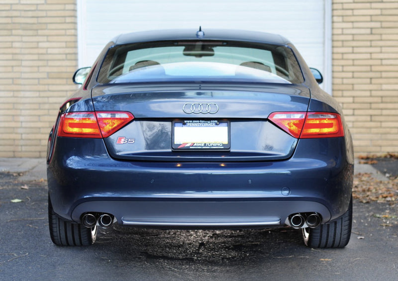 Load image into Gallery viewer, AWE Tuning Audi B8 S5 4.2L Touring Edition Exhaust System - Diamond Black Tips
