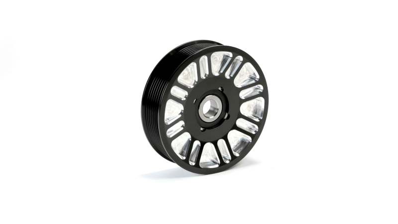 Load image into Gallery viewer, Fleece Performance 03-18 Dodge 2500/3500 Cummins Upper Fan Pulley Idler (Black Contrast)
