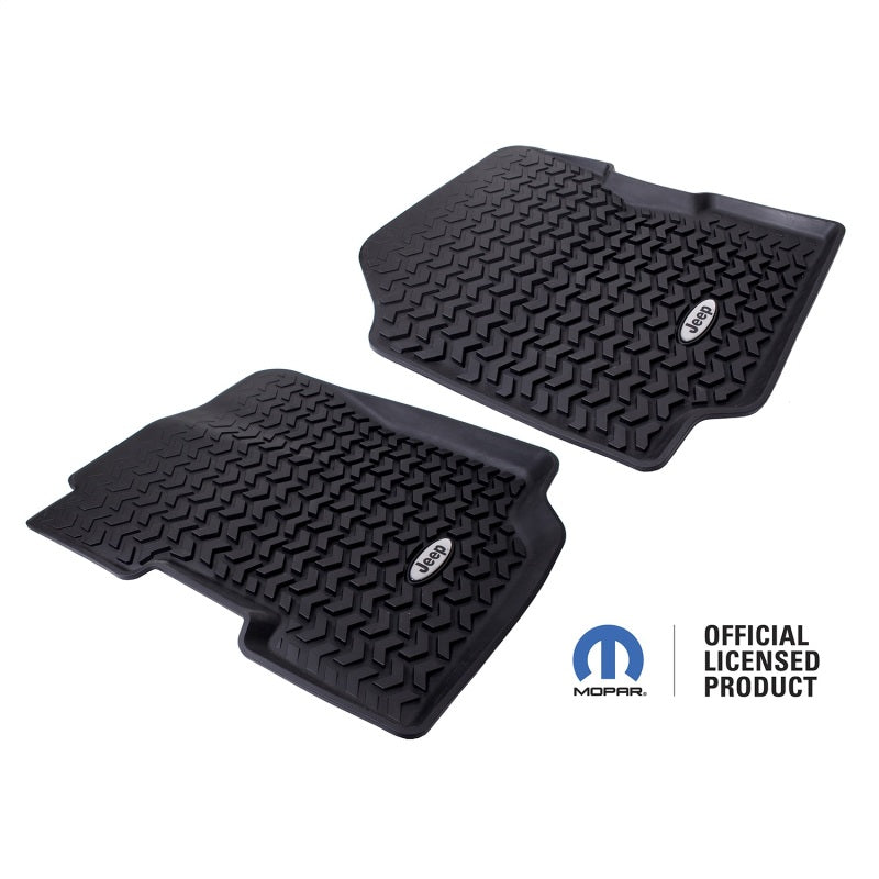Load image into Gallery viewer, Rugged Ridge Floor Liner Front Black 1976-1995 Jeep Logo CJ-7 / CJ-8 / Jeep Wrangler YJ
