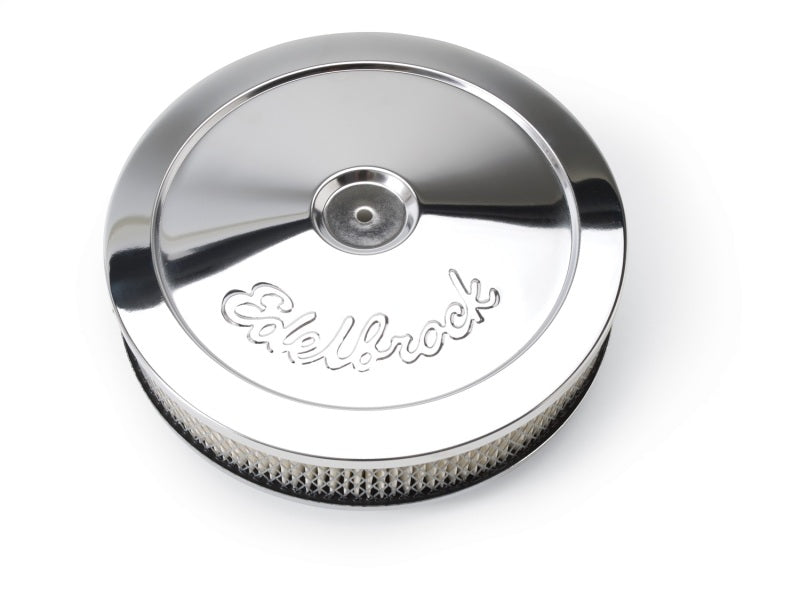 Load image into Gallery viewer, Edelbrock Air Cleaner Pro-Flo Series Round Steel Top Paper Element 10In Dia X 3 5In Chrome
