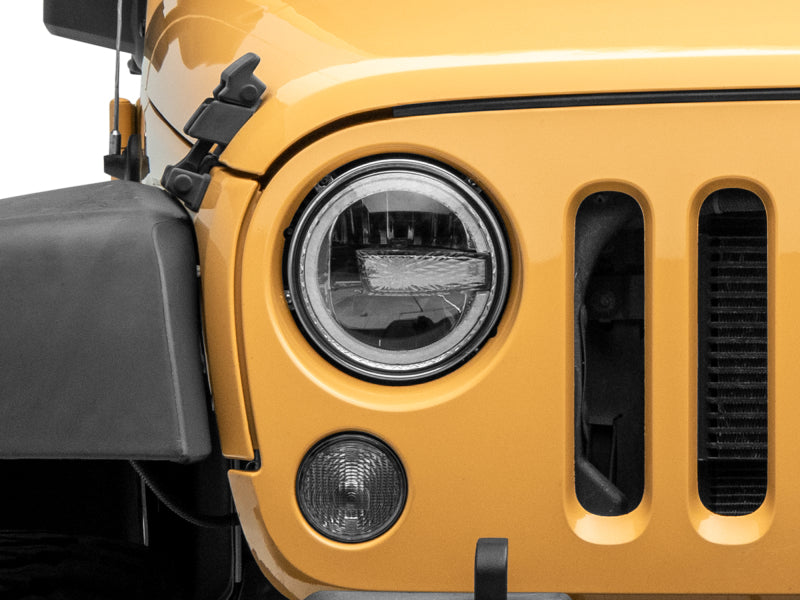 Load image into Gallery viewer, Raxiom 97-18 Jeep Wrangler TJ/JK 7-Inch LED Headlights w/ Halos- Black Housing (Clear Lens)
