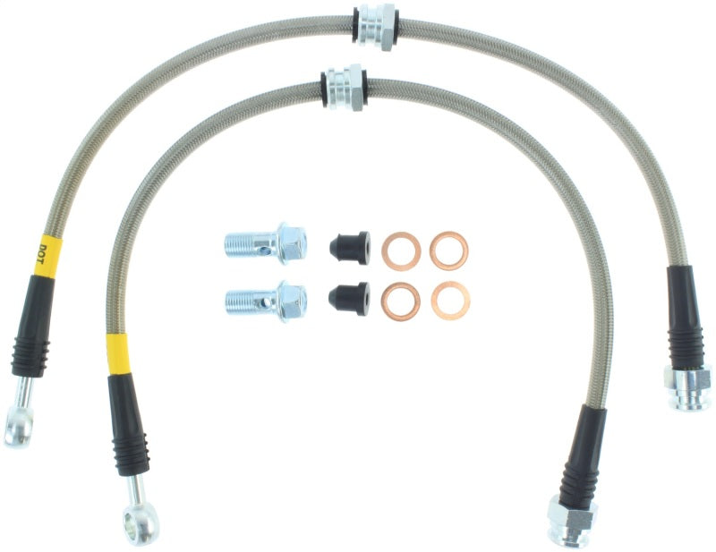 Load image into Gallery viewer, StopTech Stainless Steel Front Brake lines for 99-03 Mazda Protege
