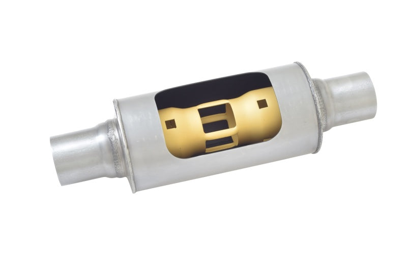 Load image into Gallery viewer, Gibson MWA Superflow Center/Center Round Muffler - 5x10in/3in Inlet/3in Outlet - Stainless
