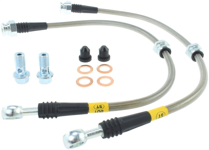 Load image into Gallery viewer, StopTech Stainless Steel Front Brake lines for 99-03 Mazda Protege
