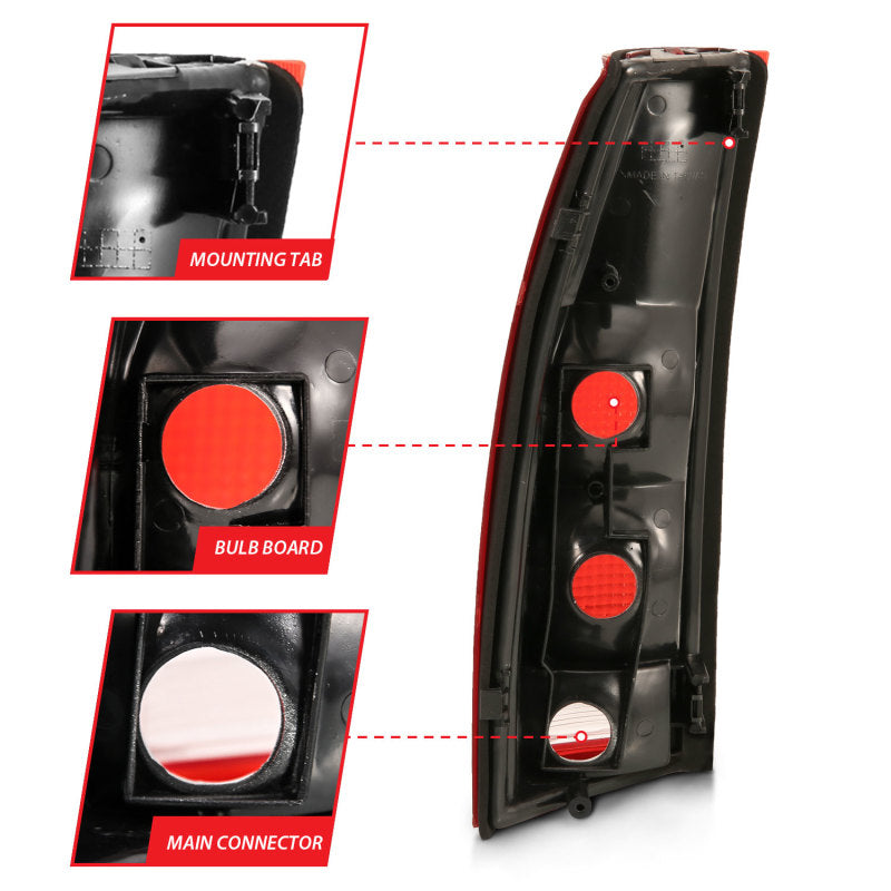 Load image into Gallery viewer, ANZO 1988-1999 Chevy C1500 Taillight Red/Clear Lens (OE Replacement)
