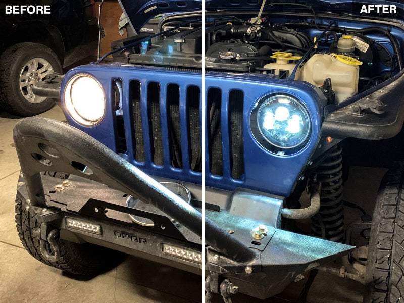 Load image into Gallery viewer, Raxiom 97-18 Jeep Wrangler TJ/JK Axial Series LED Daymaker Headlights- Black Housing (Clear Lens)
