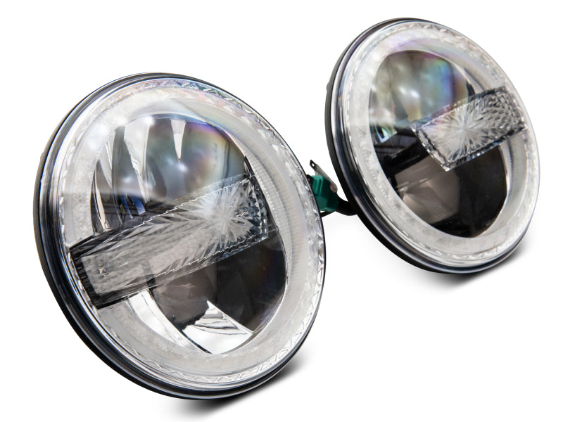 Load image into Gallery viewer, Raxiom 97-18 Jeep Wrangler TJ/JK 7-Inch LED Headlights w/ Halos- Black Housing (Clear Lens)
