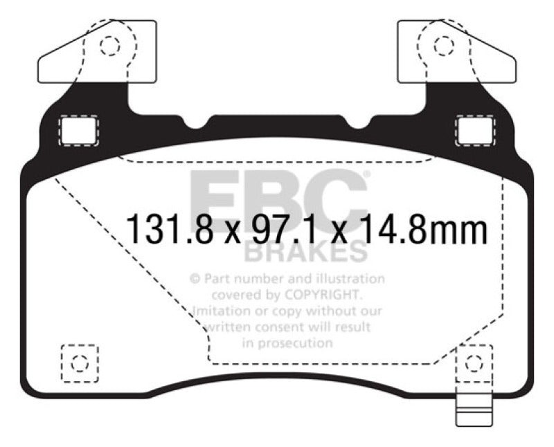Load image into Gallery viewer, EBC 14+ Cadillac CTS Vsport 3.6 Twin Turbo Yellowstuff Front Brake Pads
