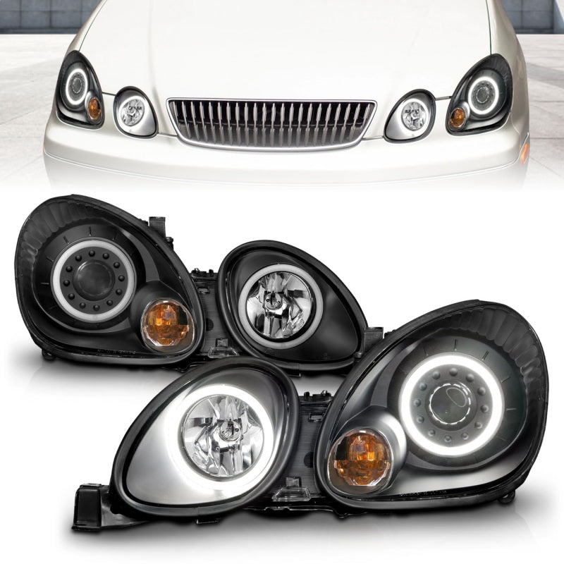 Load image into Gallery viewer, ANZO 1998-2005 Lexus Gs300 Projector Headlights w/ Halo Black
