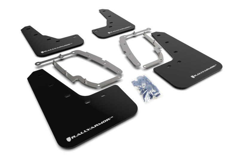 Load image into Gallery viewer, Rally Armor 17-22 Tesla Model 3 Black UR Mud Flap w/ White Logo
