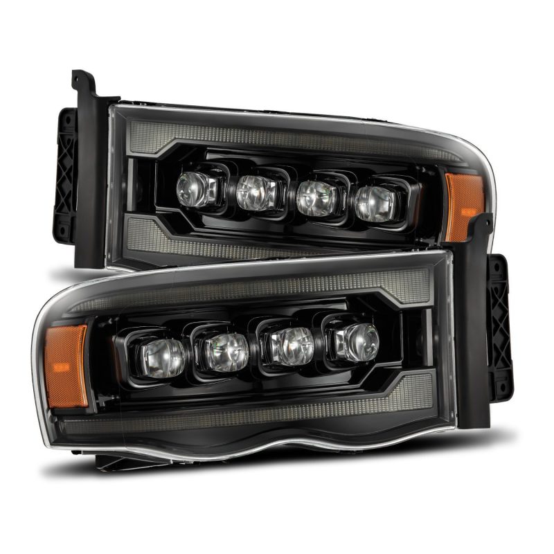 Load image into Gallery viewer, AlphaRex 02-05 Dodge Ram 1500 NOVA LED Proj Headlights Alpha Black w/Activ Light/Seq Signal

