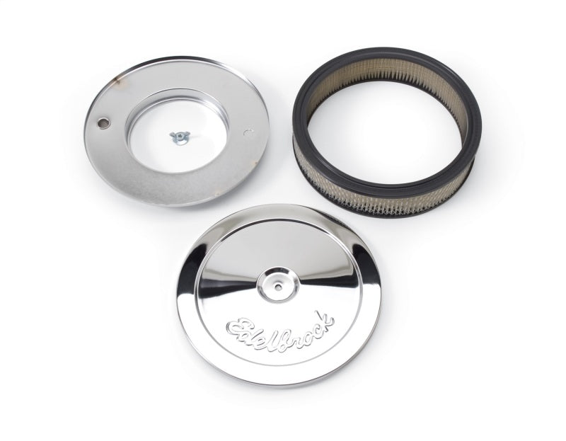 Load image into Gallery viewer, Edelbrock Air Cleaner Pro-Flo Series Round Steel Top Paper Element 10In Dia X 3 5In Chrome
