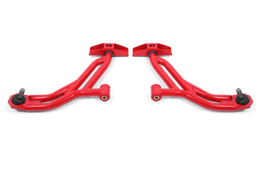 BMR 10-14 Ford Mustang / Shelby GT500 Non-Adj. Lower A-Arms (Poly/Delrin) - Red