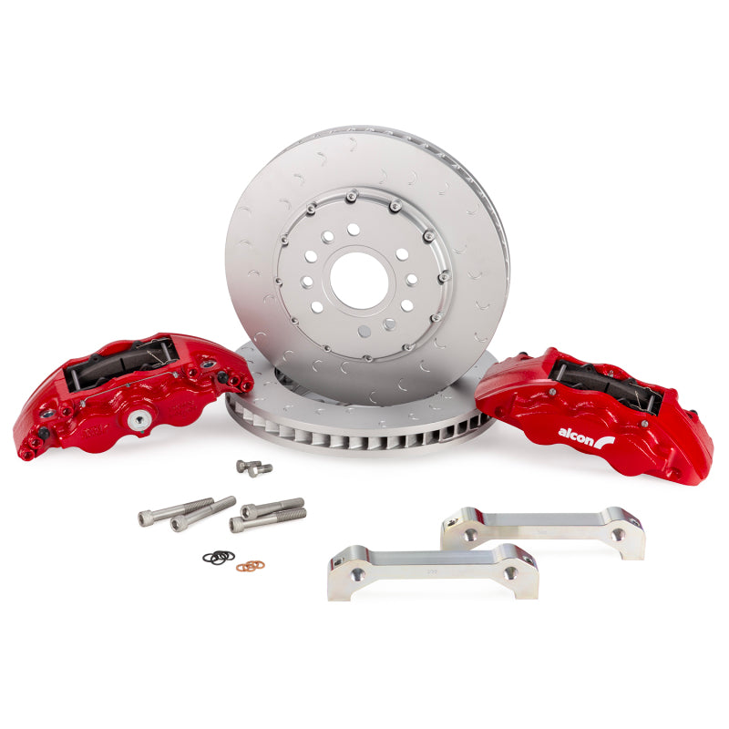 Load image into Gallery viewer, Alcon 2021+ RAM TRX 376x42mm Rotors 6-Piston Red Calipers Front Brake Upgrade Kit
