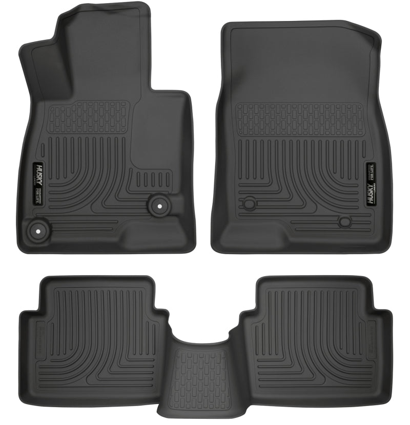 Load image into Gallery viewer, Husky Liners WeatherBeater 14 Mazda 3 Hatch&amp;Sedan Front &amp; Second Row Black Floor Liners
